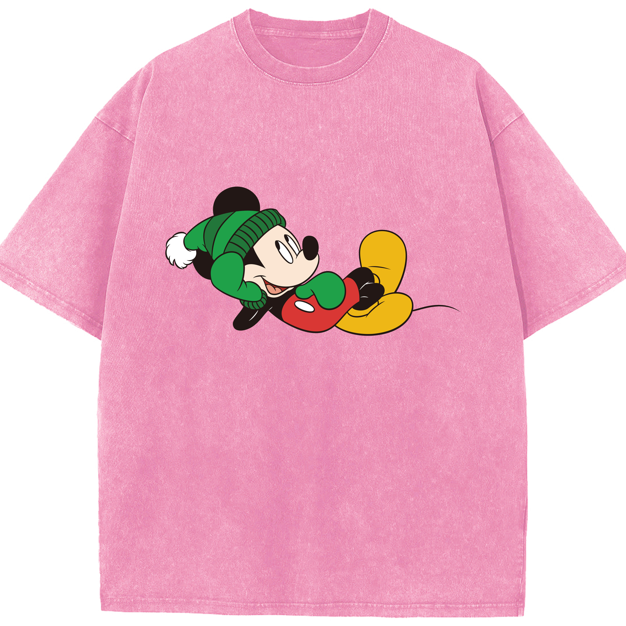 （画像用） ミッキーマウス Mickey Mouse 綿100% ヴィンテージ風 半袖Tシャツ（フロントプリント）